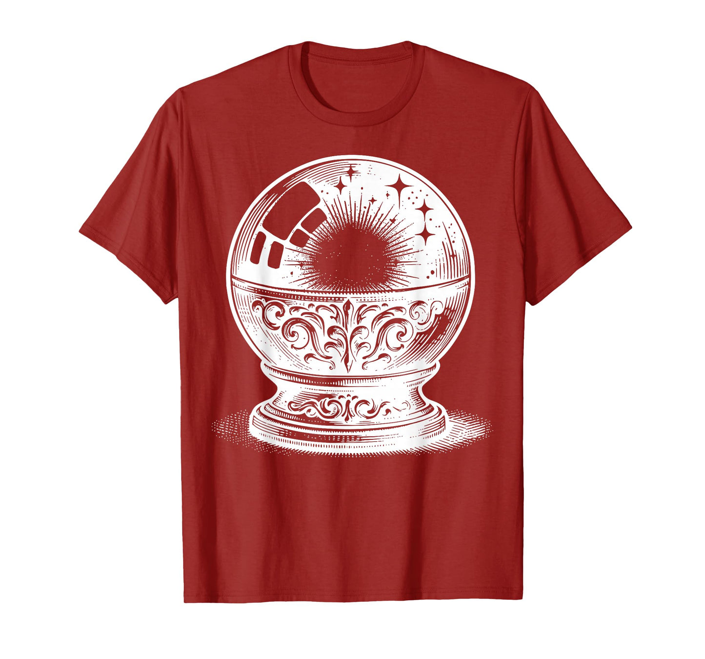 Crystal Ball On Stand With Reflections And Light Details T-Shirt