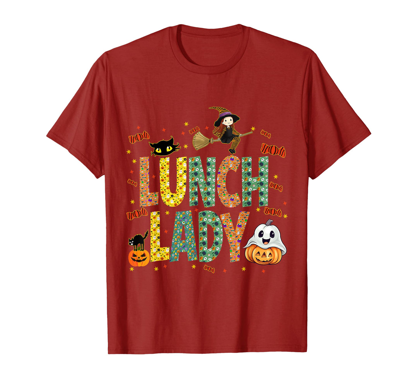 Halloween Lunch Lady Cafeteria Spooky Lunch Lady Halloween T-Shirt