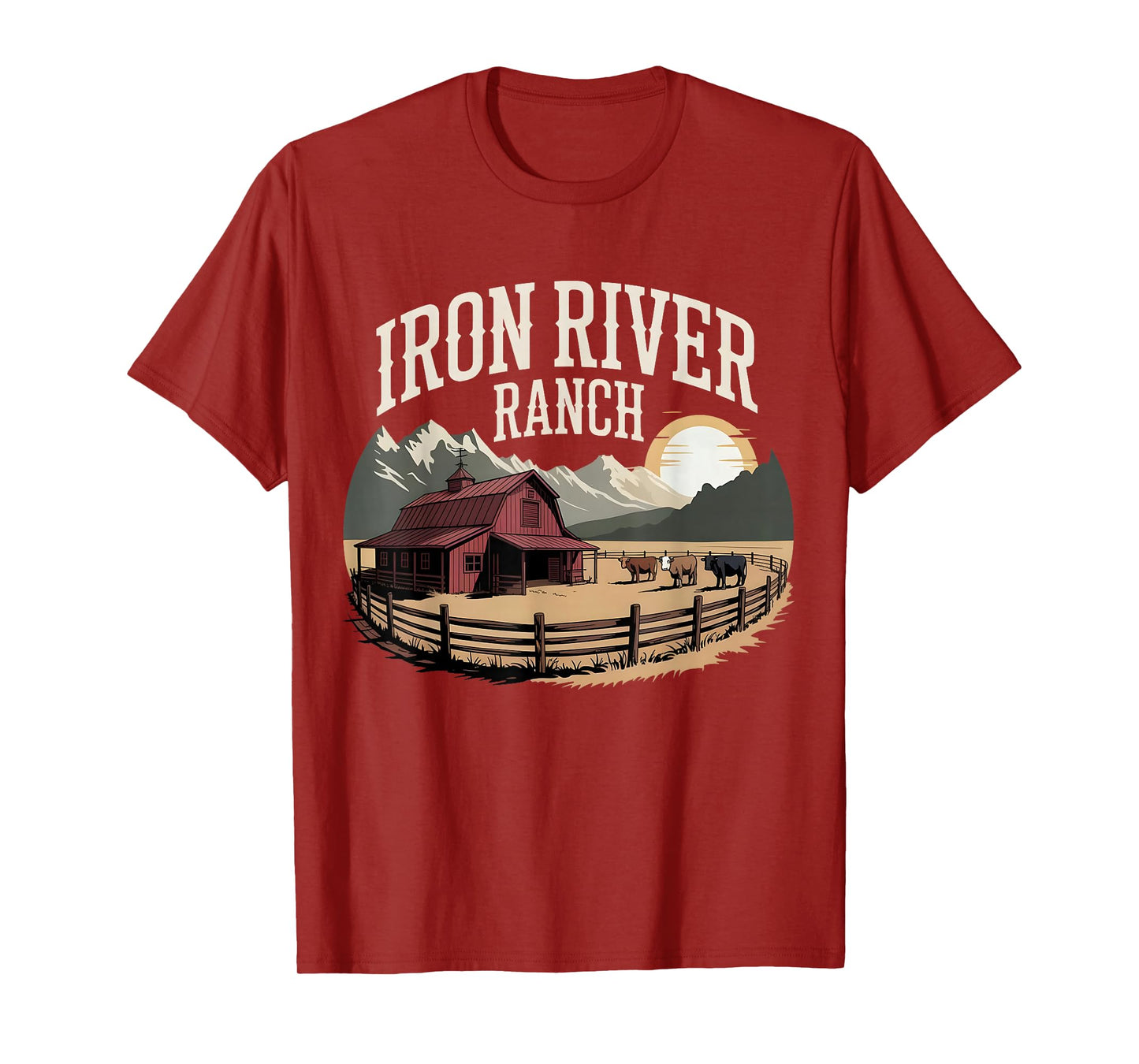 Iron River Ranch Western Farm Cattle Livestock Horse Fans T-Shirt