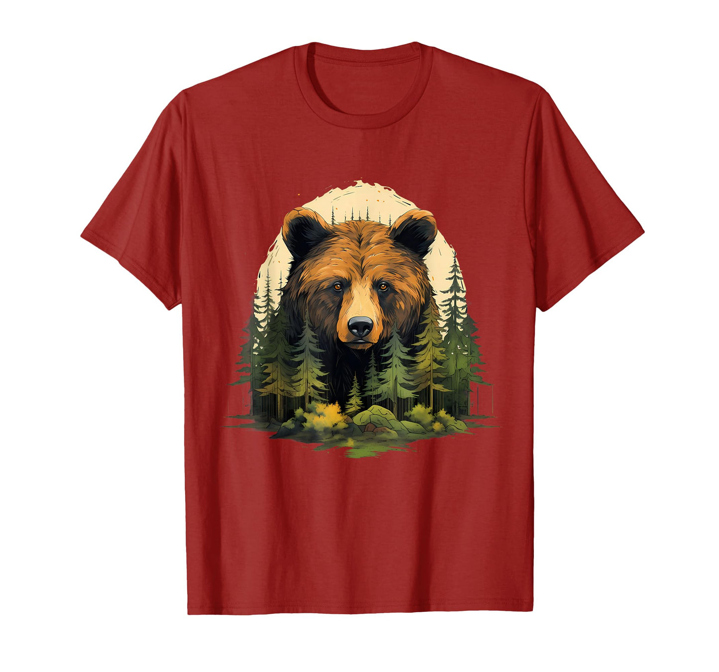 Bear Portrait Forest Animal Art Artwork Forest Wildlife T-Shirt