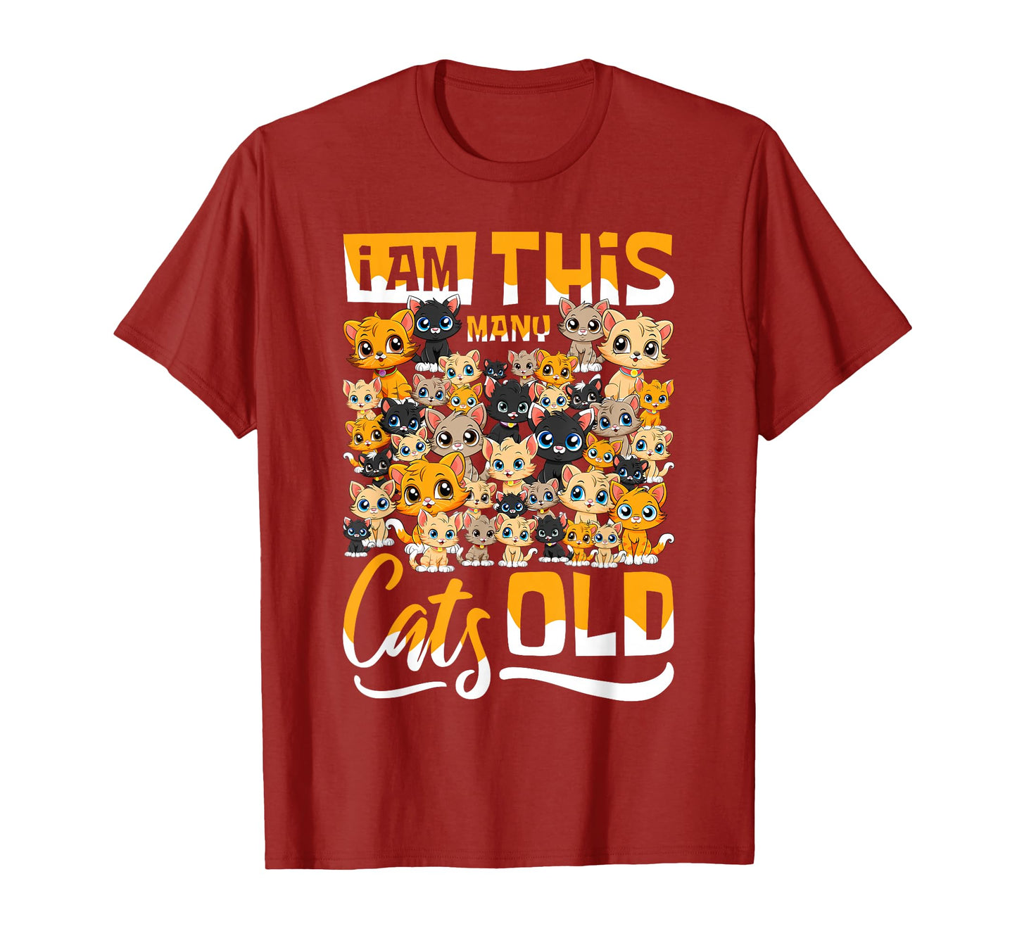 Fortieth Birthday - 40th Forty Years Old Birthday 40 Cats T-Shirt