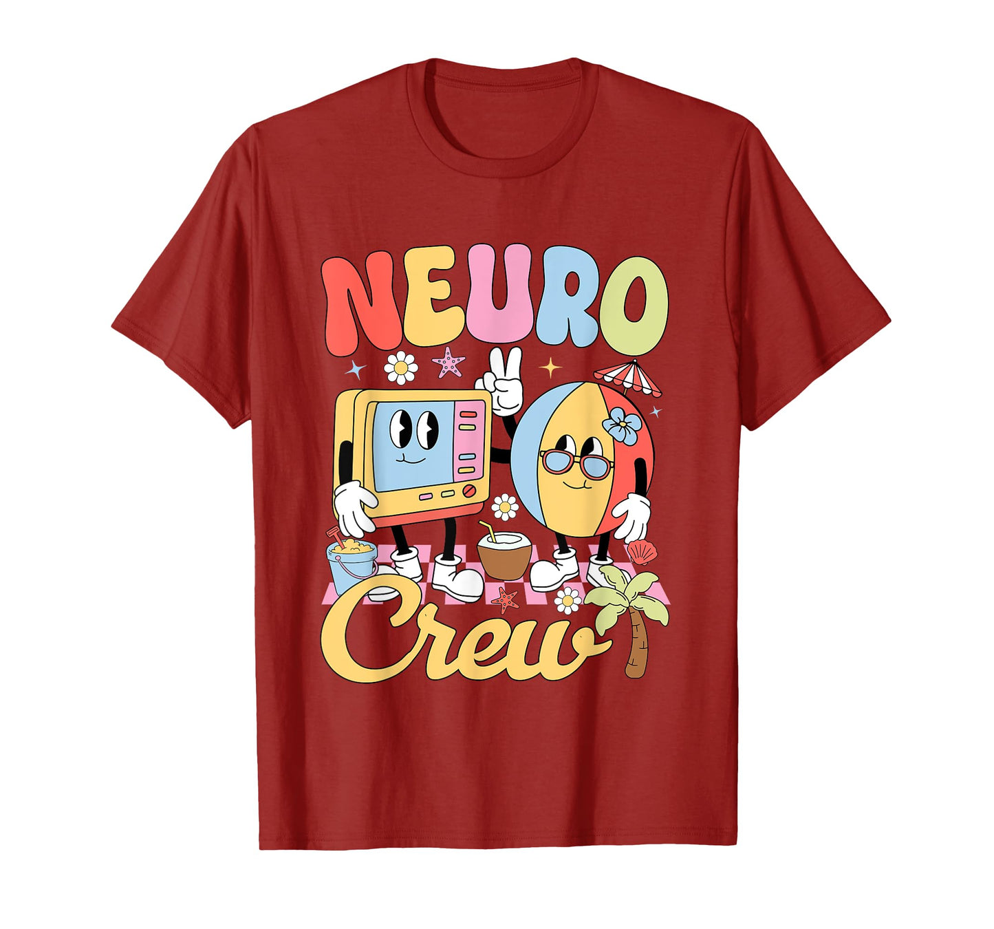 Funny Neuro Crew Summer Vibe Neurology Nurse Team T-Shirt
