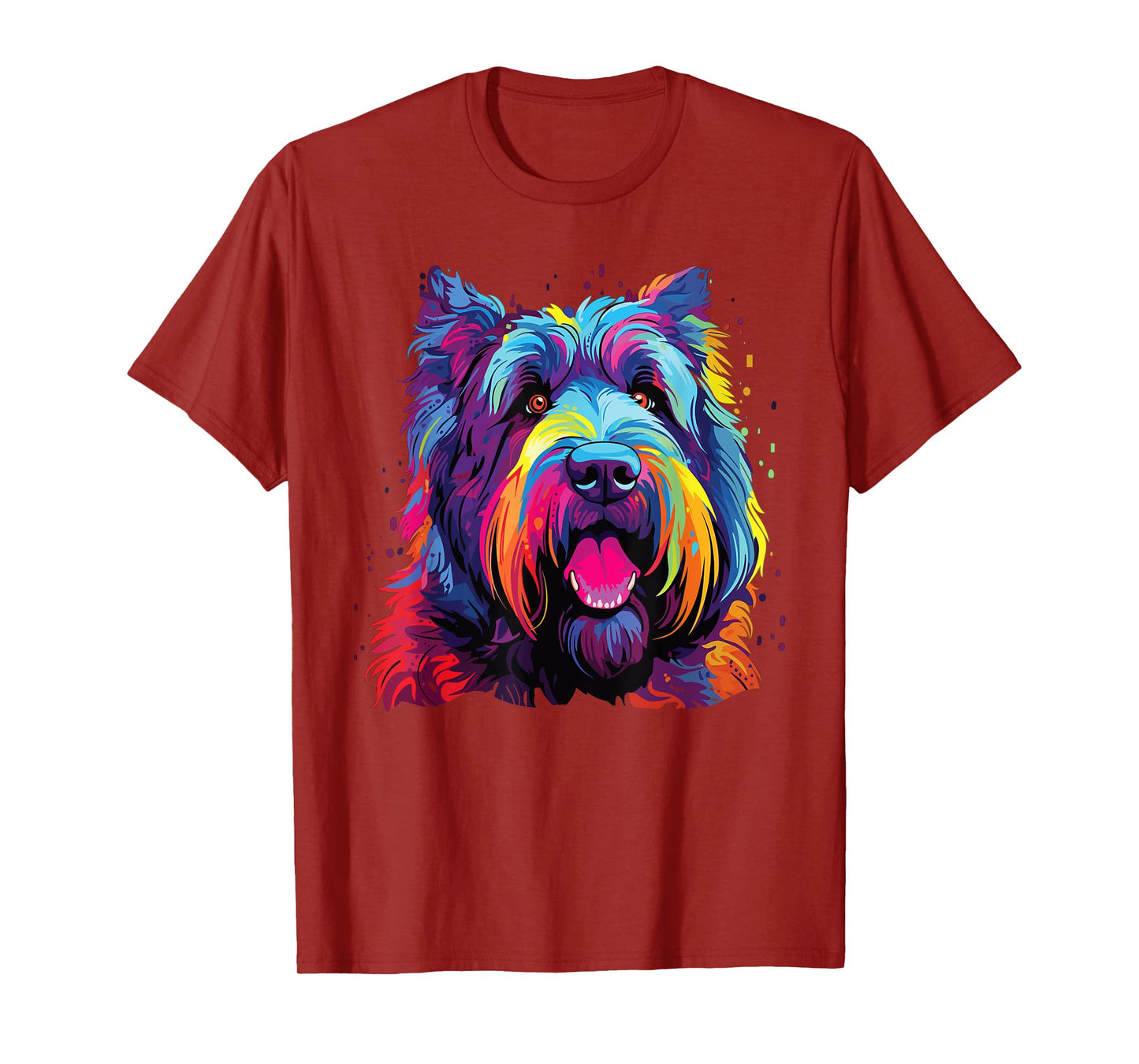 Watercolor Colorful Bouvier Des Flandres Dog Men Women Girls Kids T-Shirt