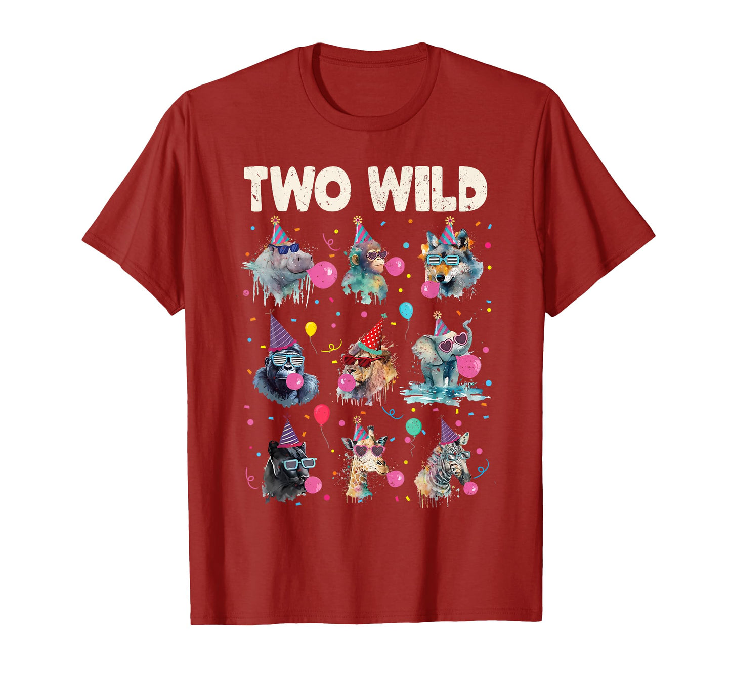 Birthday Animal Wildlife 2 Two Wild Bday Tee Zoo Lover Gifts T-Shirt