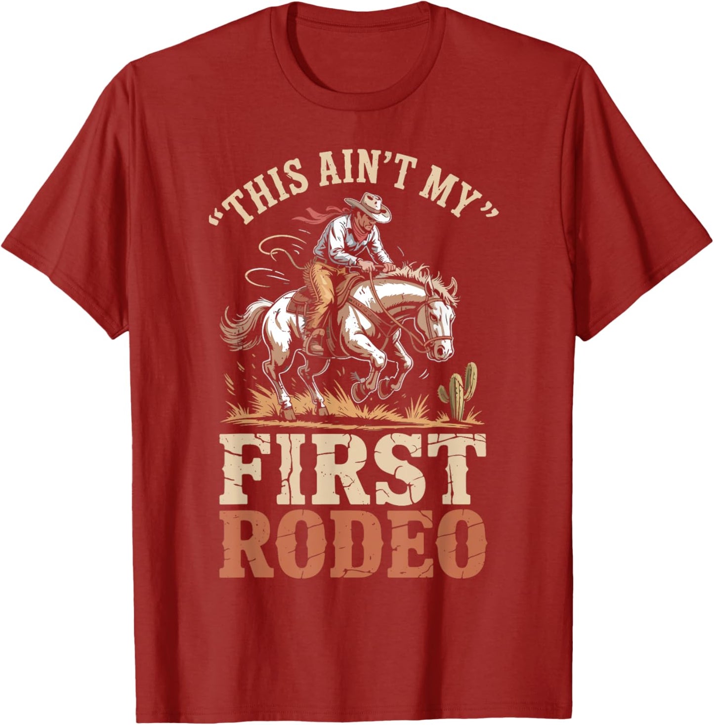 Boy This Aint My First Rodeo Cowboy Bucking Bronco Toddler T-Shirt