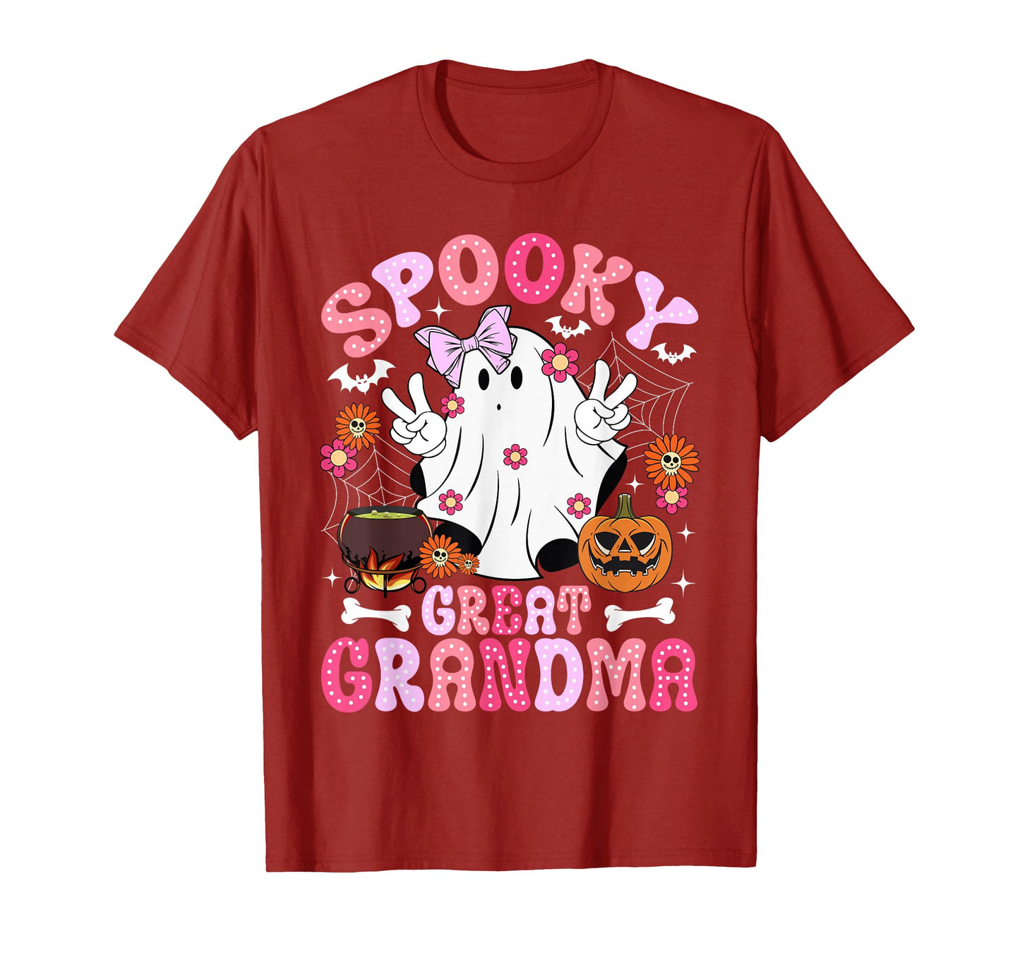 Spooky Great Grandma Halloween Great Grandmother Groovy T-Shirt
