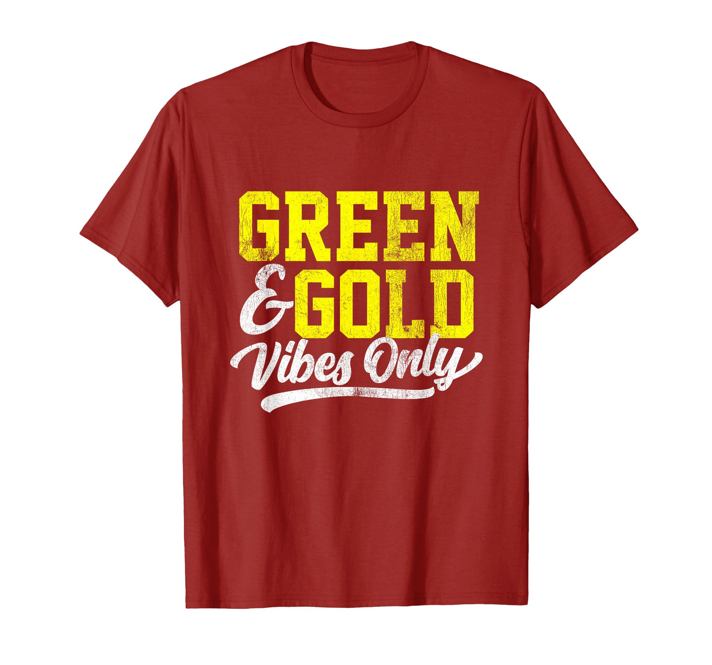 Green & Gold Vibes Only Game Day High School Football Group T-Shirt