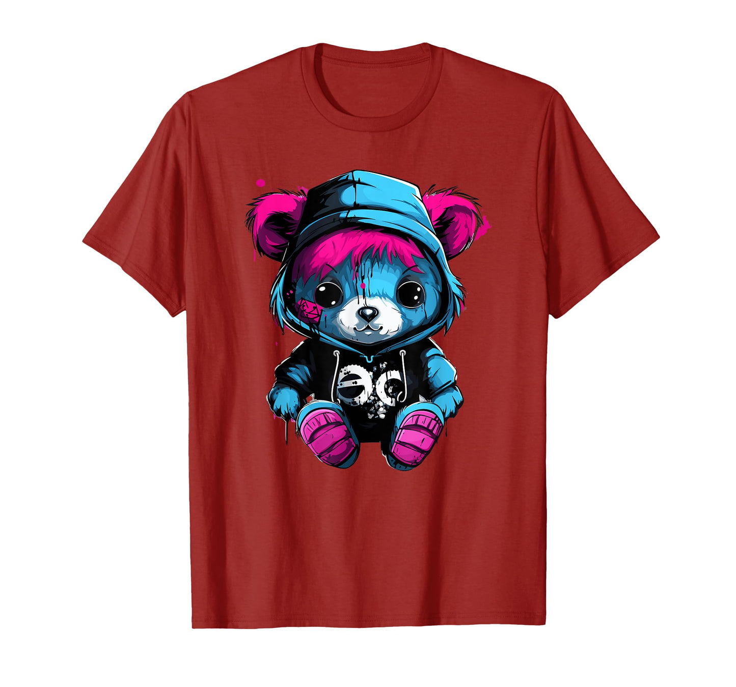 Cute Teddy Bear in Hoodie Urban Style T-Shirt
