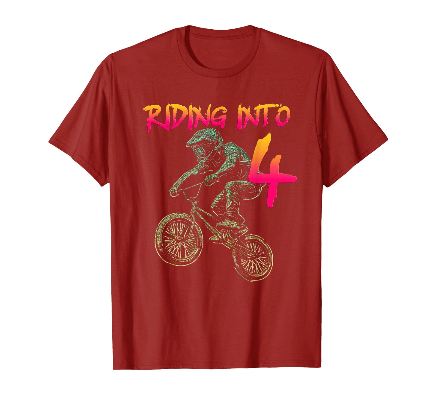 Funny 4 Year Old Bmx Birthday Boy Bicycle 4th Birthday T-Shirt
