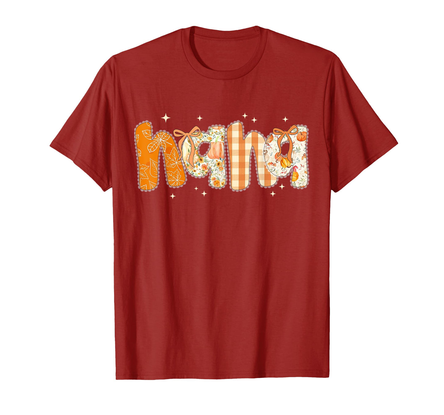 Floral Fall Thanksgiving Nana Coquette Bow Pumpkin Grandma T-Shirt