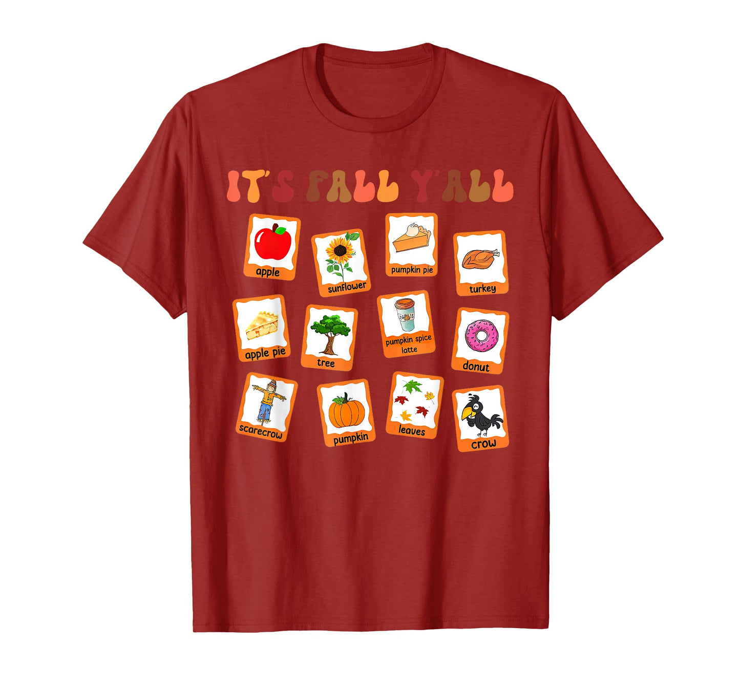 Retro It's Fall Y'all Special Education Teacher Fall Autumn T-Shirt for Men Women