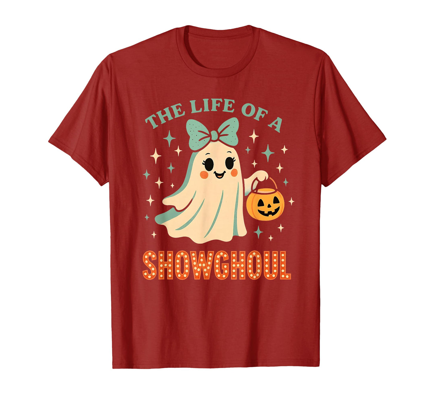 The Life of A Showghoul Ghost Retro Halloween Spooky Girls T-Shirt