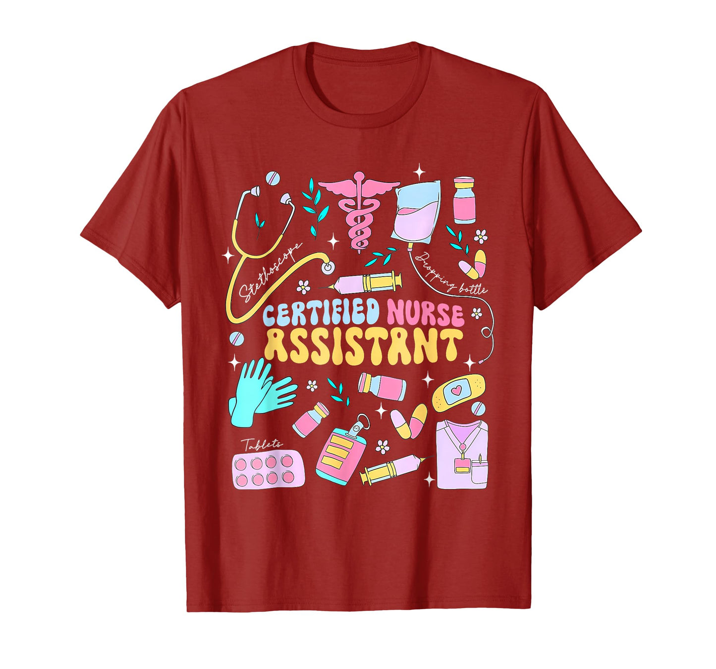 CNA Certified Nursing Assistant Funny Nurse CNA Life T-Shirt, Small, Black