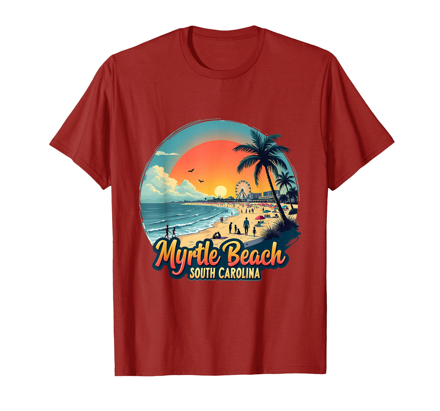 Myrtle Beach South Carolina Retro Sunset Beach T-Shirt