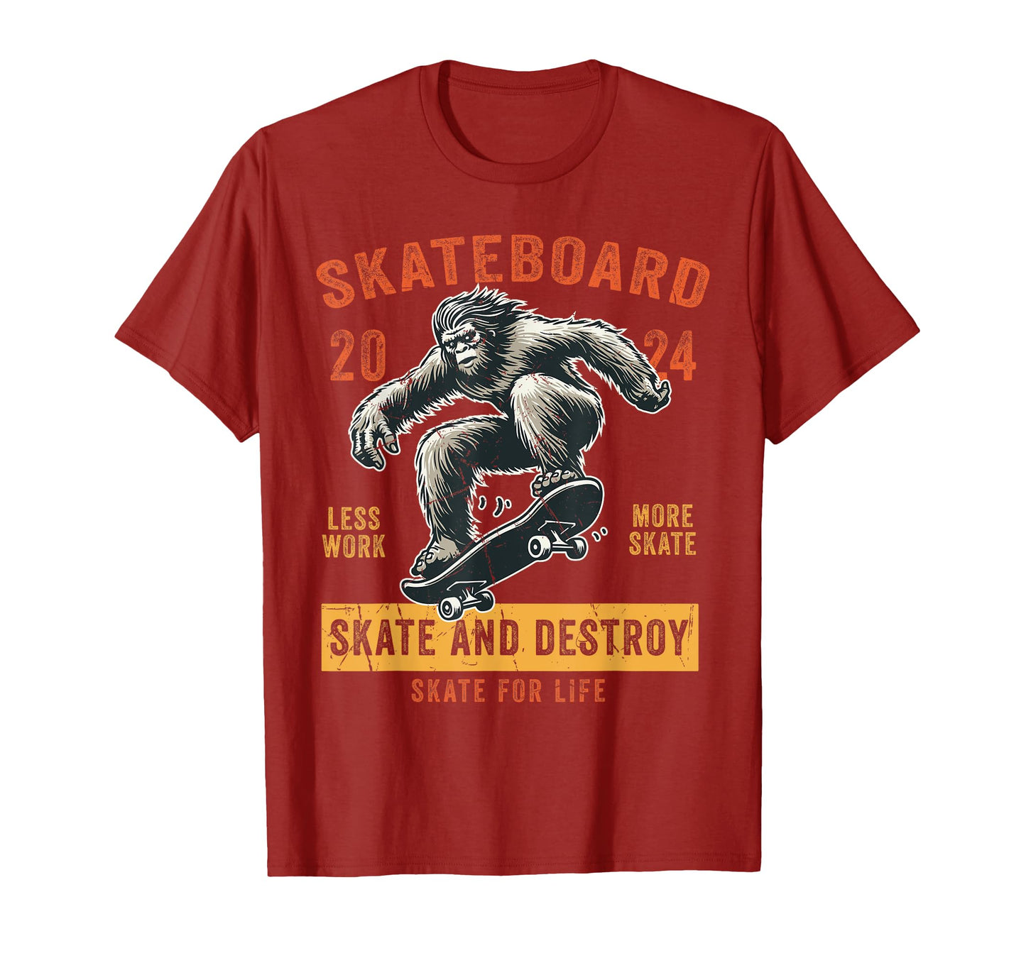 Skateboard Funny Skateboarding Vintage Bigfoot Skater T-Shirt