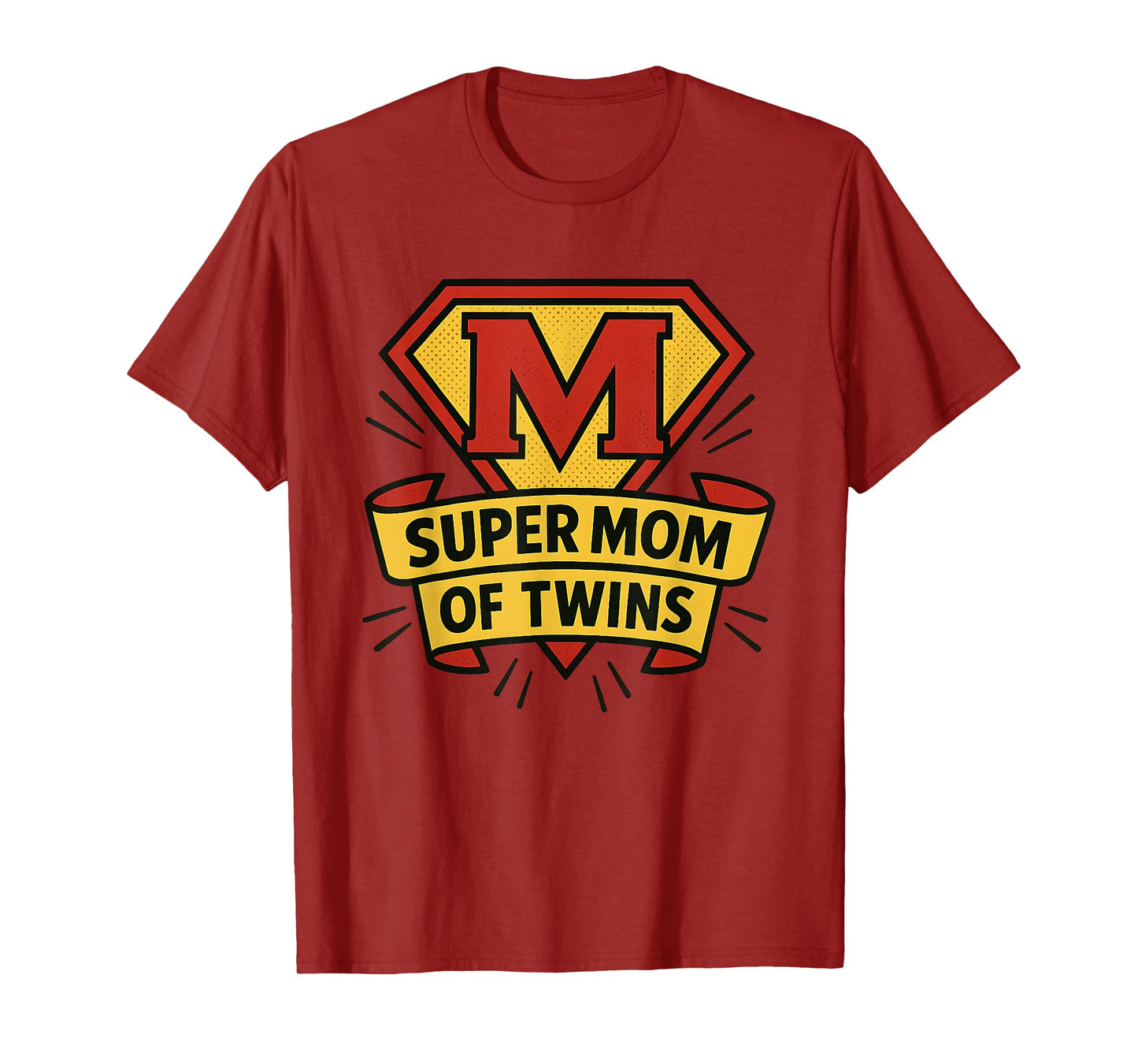 Super Mom of Twins Funny Mother's Day for Twin Mom Superhero T-Shirt