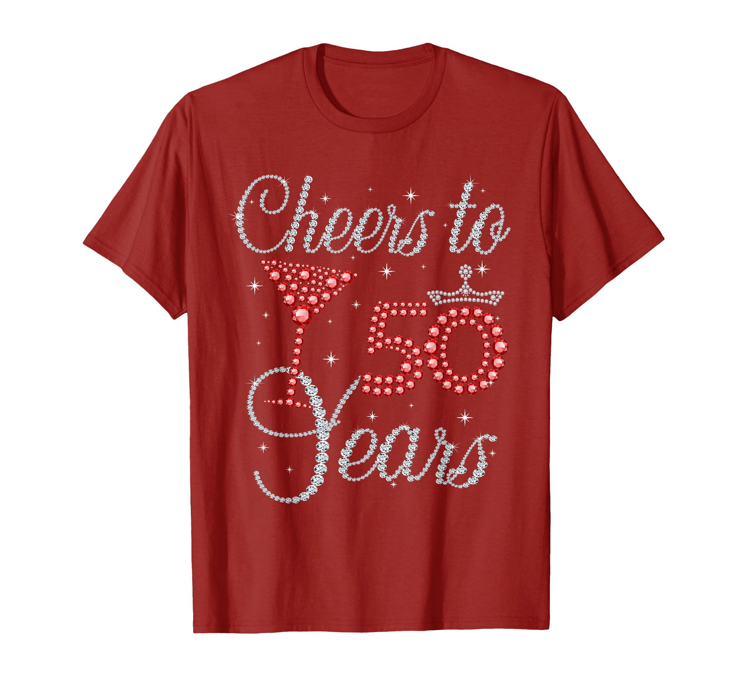 Cheers To 50 Years Wine Glasses Women Funny 50th Birthday T-Shirt