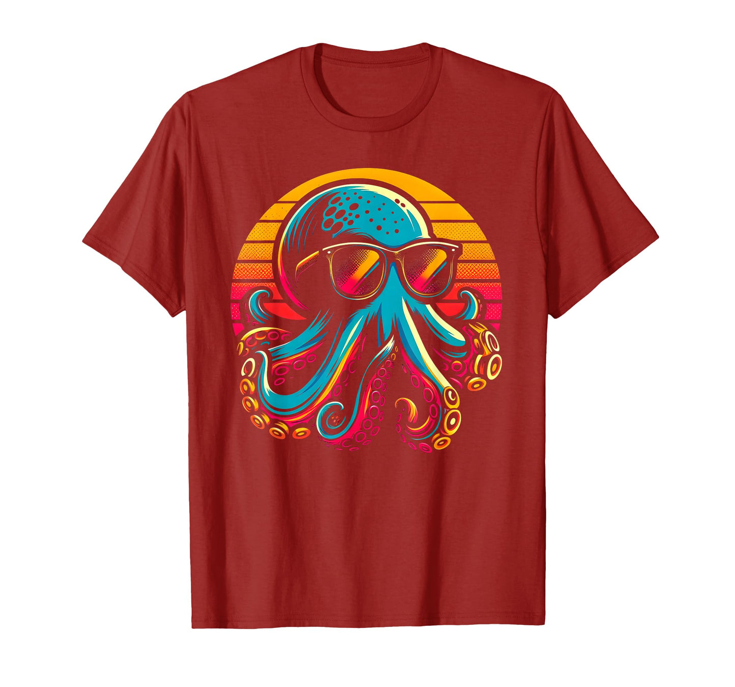Cool Octopus Kraken With Sunglasses Men Women Kids Vintage T-Shirt