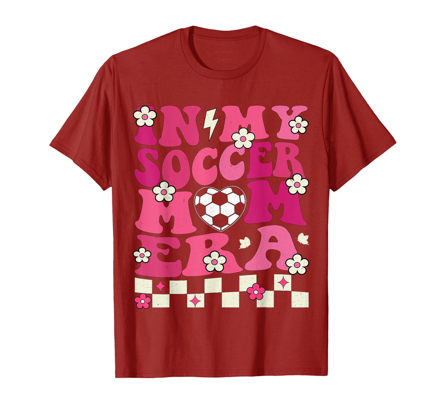 In My Soccer Mom Era Groovy Soccer Mama Football Women T-Shirt