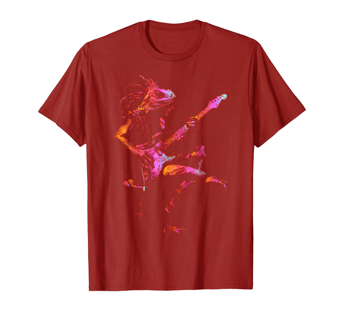 Iguana Playing Bass Guitar Punk Rock Rock & Roll Music T-Shirt
