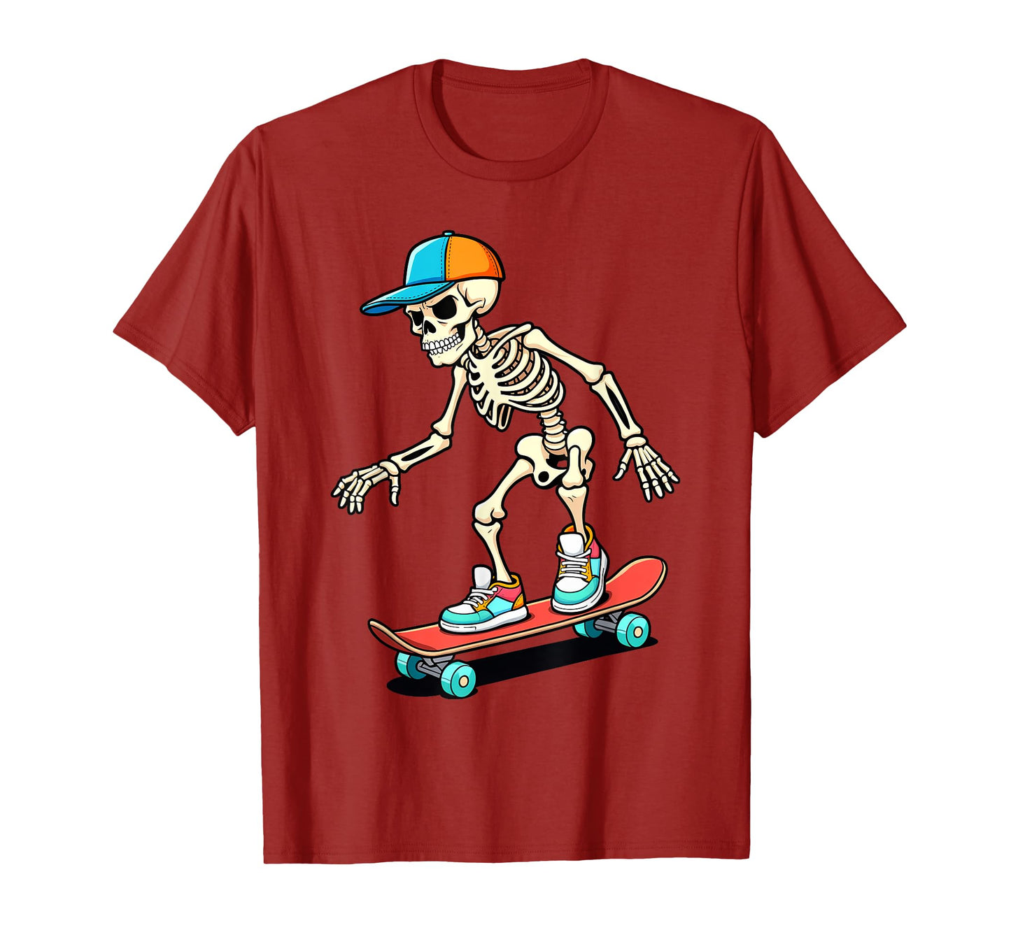 Skeleton Skateboarding Skater Skating Boys Kids T-Shirt