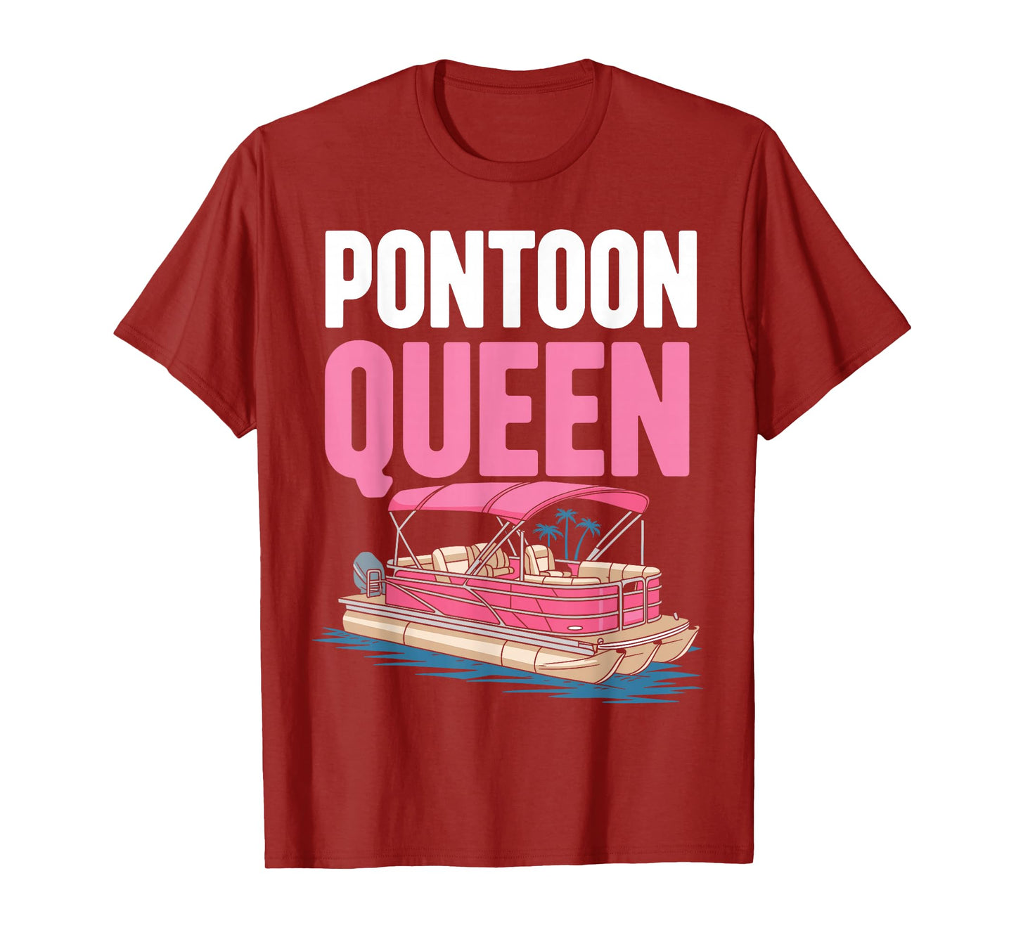 Pontoon Queen For Women Girls Pontoon Boat Captain Boating T-Shirt