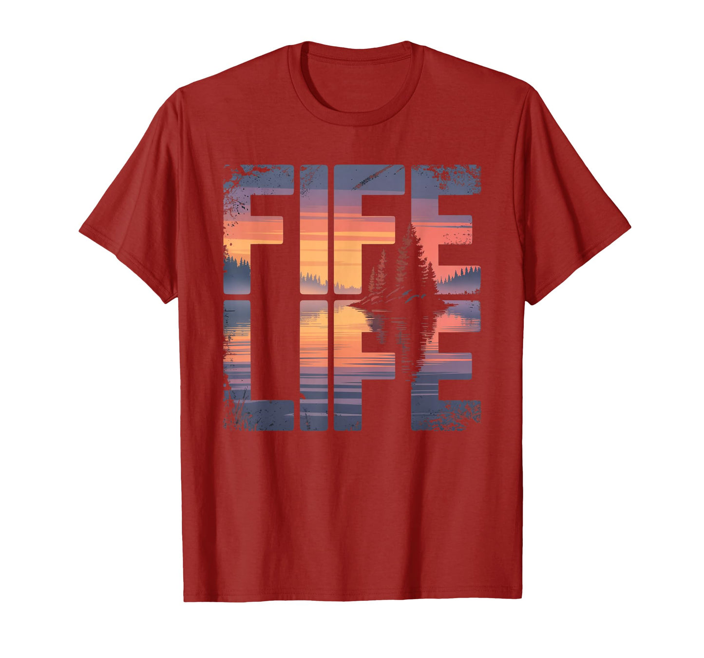 Fife Life Sunset With Island Fife Lake MI T-Shirt