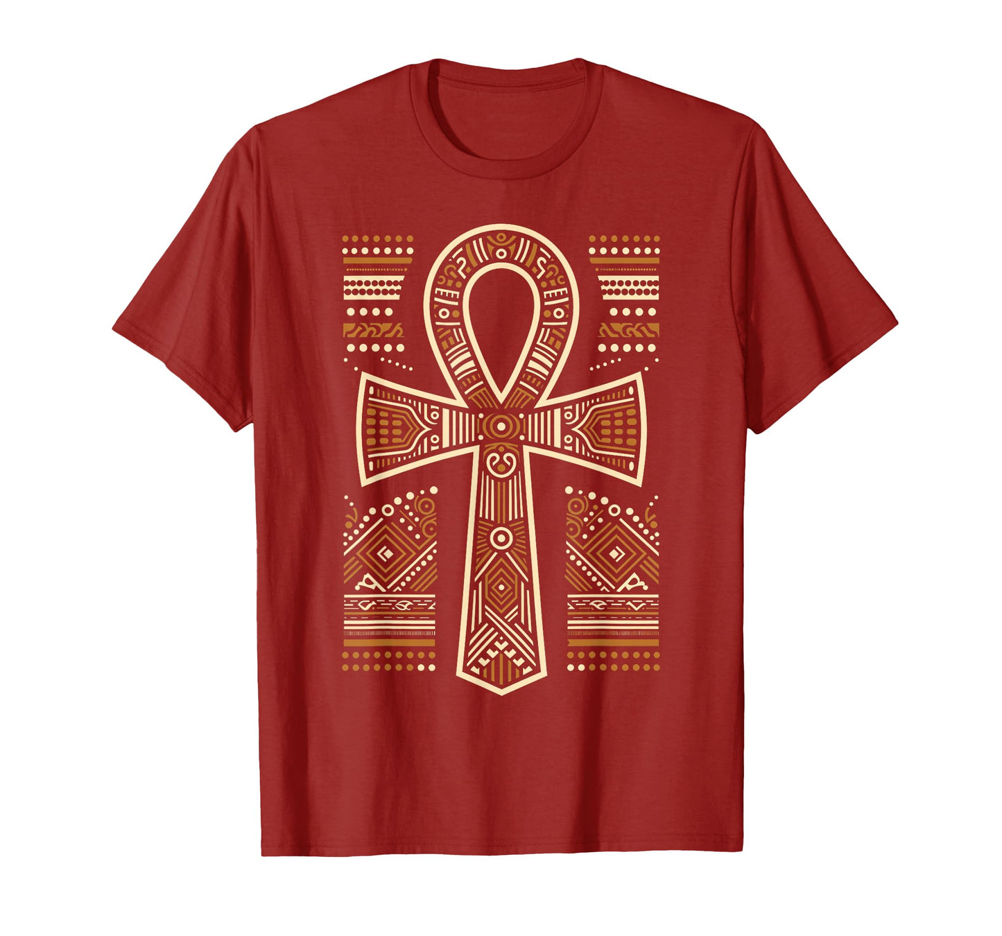 Cool Egypt Ankh Key of Life Symbol In Tribal Art Style T-Shirt