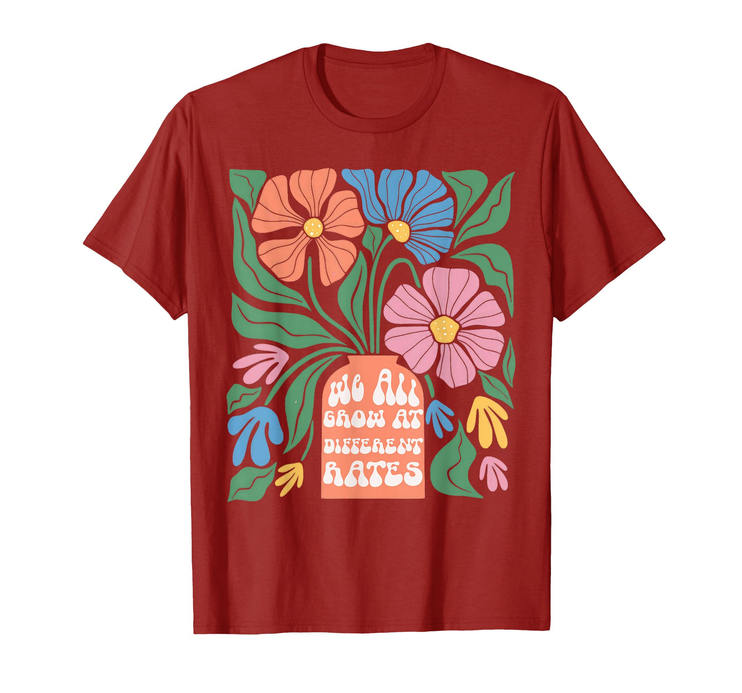 We All Grow At Different Rates First Day Of School Teacher T-Shirt for Men Women Kids