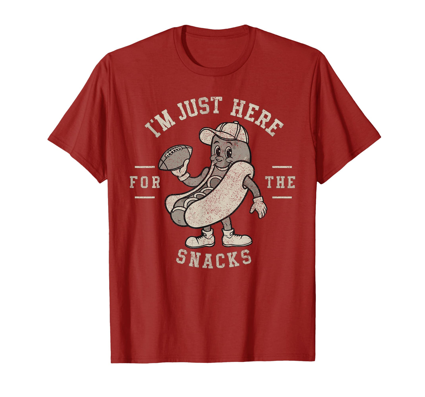 Funny I'm Just Here For The Snacks HotDog Football T-Shirt