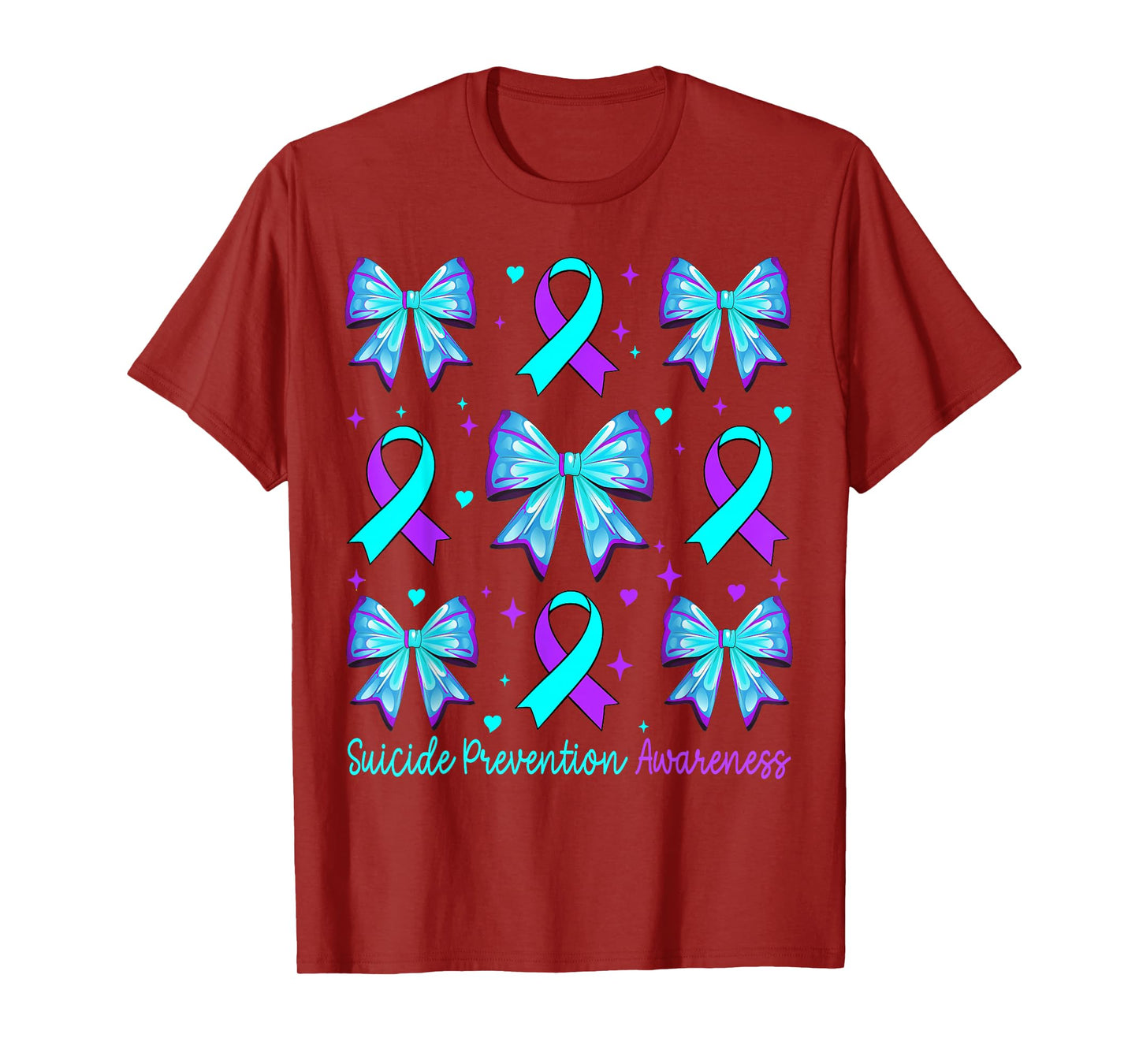 Cute Coquette Bow Suicide Prevention Awareness Women Girls T-Shirt