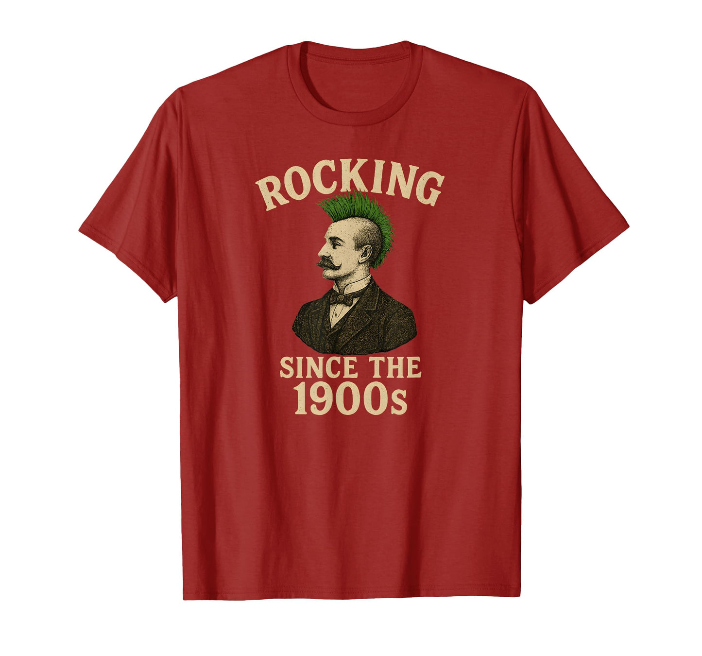 Victorian Gentleman Punk Rock Mohawk Rocking Since 1900s T-Shirt