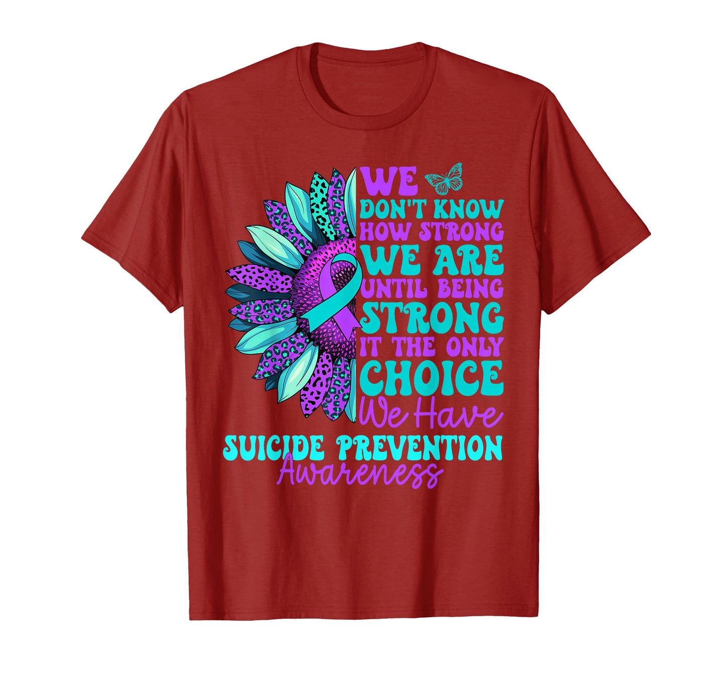 Vintage Sunflower Suicide Prevention Awareness Men Women T-Shirt