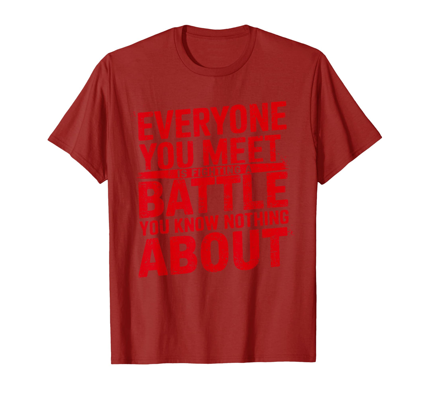 Mens Everyone You Meet Is Fighting a Battle You Know Nothing T-Shirt
