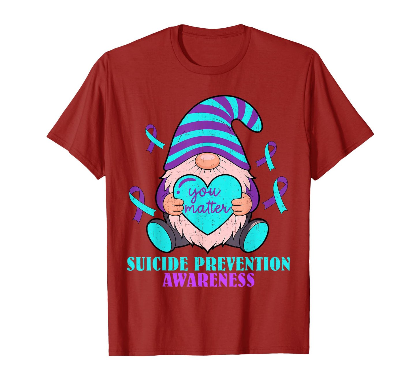 Cute Gnome Heart Your Matter Suicide Prevention Awareness T-Shirt