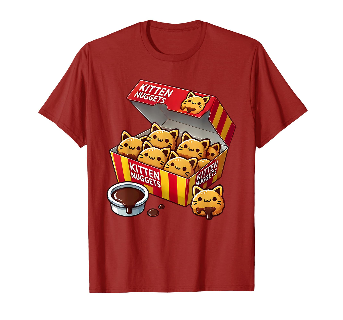 Kitten Nuggets Fast Food Parody Cat Lover Chicken Nuggets T-Shirt for Men Women Kids