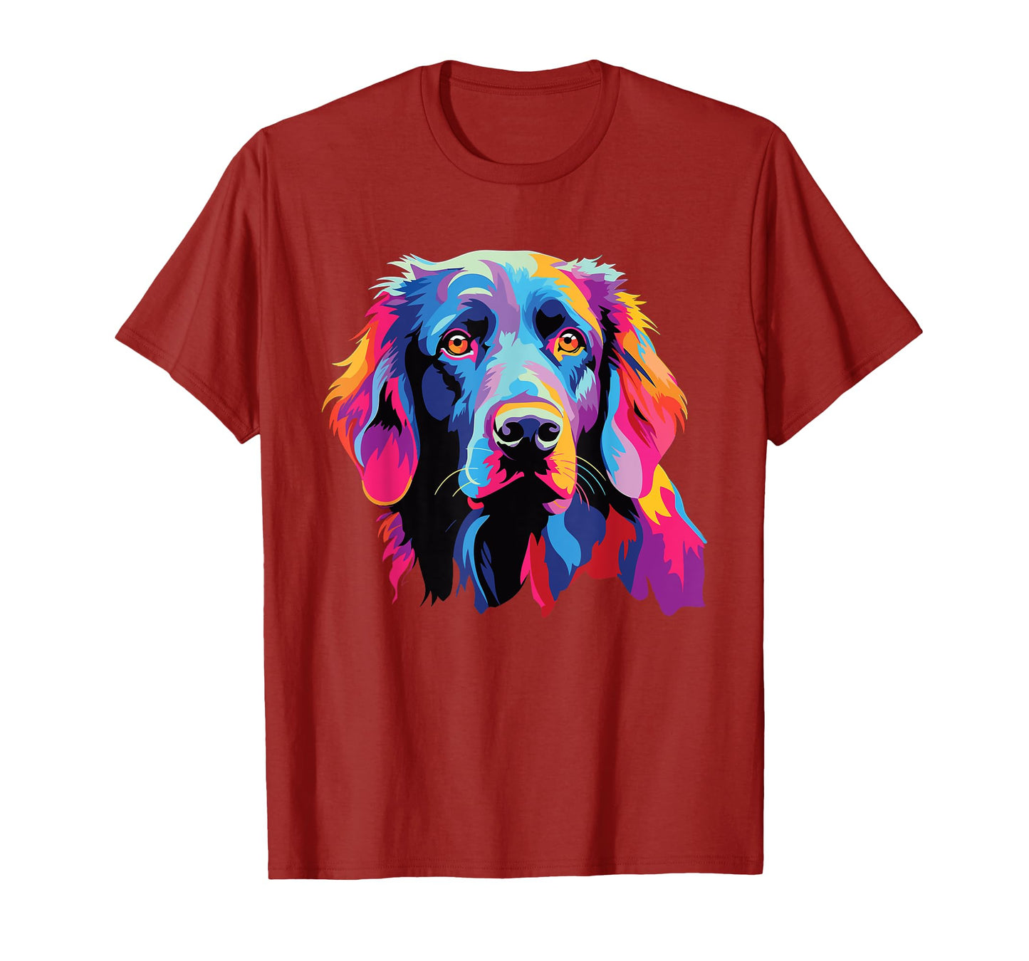 Watercolor Colorful Flat Coated Retriever Dog T-Shirt