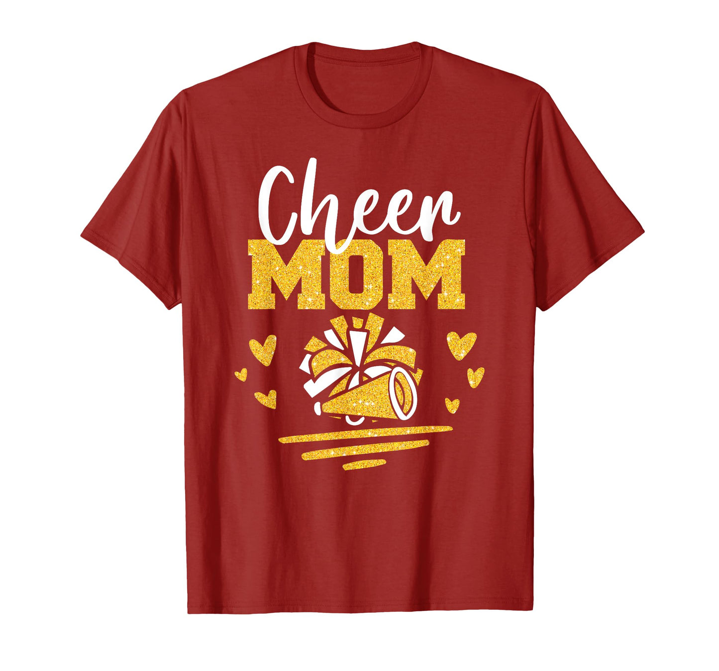 Cheer Mom Shirt Gold Pom Pom Megaphone Cheerleader T-Shirt