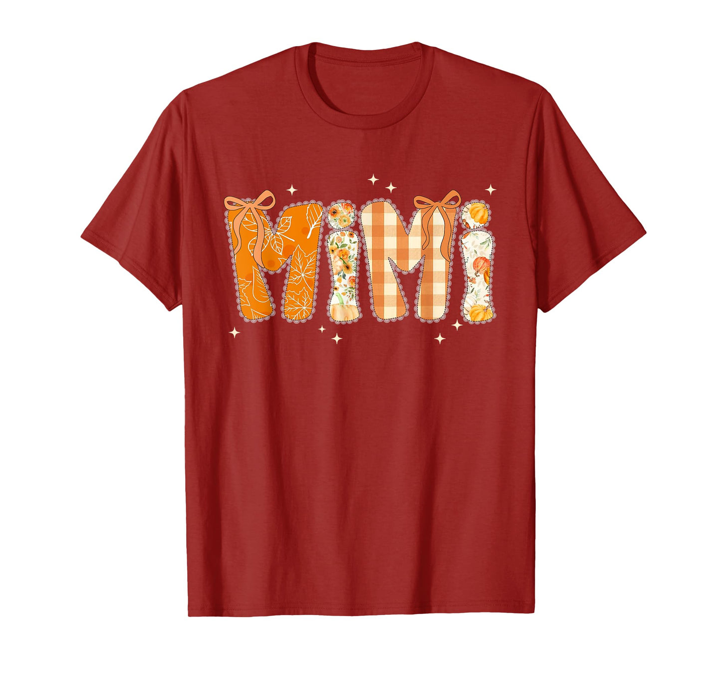 Floral Fall Thanksgiving Mimi Coquette Bow Pumpkin Grandma T-Shirt