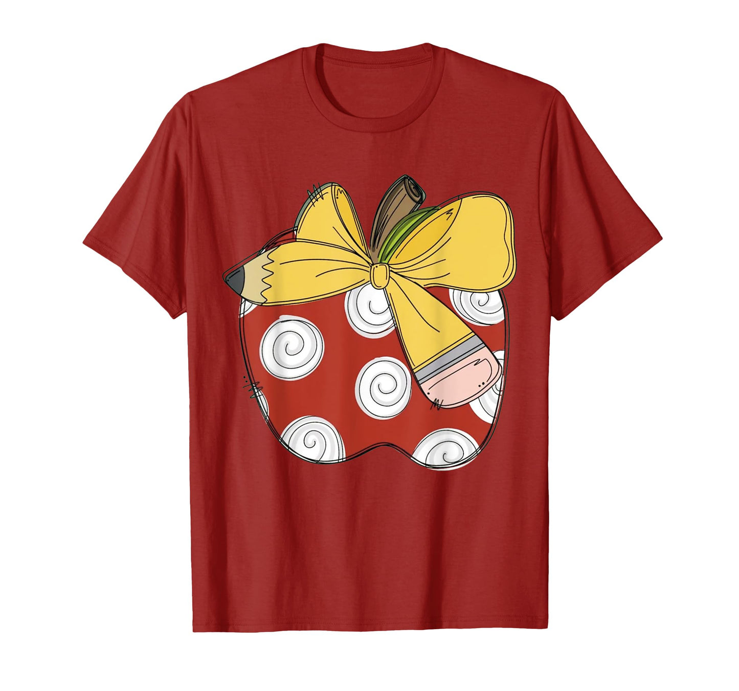 Teacher Coquette Pencil Bow And Apple Teacher T-Shirt