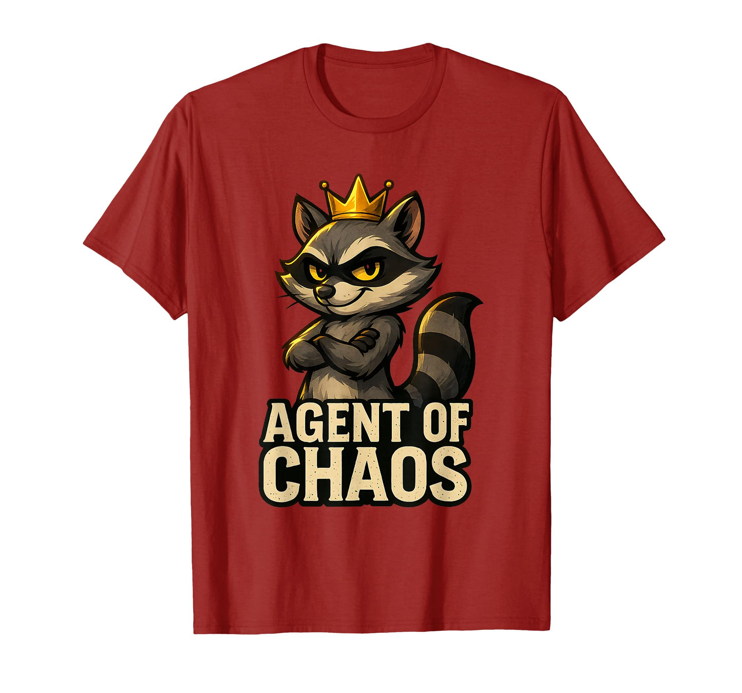Funny Raccoon Agent of Chaos Sarcastic Trash Panda Meme T-Shirt