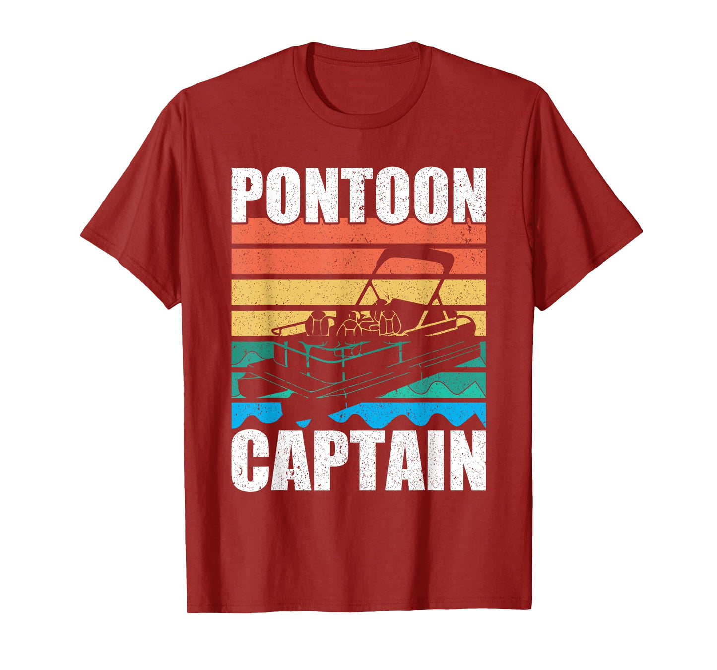 Retro & Funny Pontooning Boat Graphic & Pontoon Captain T-Shirt