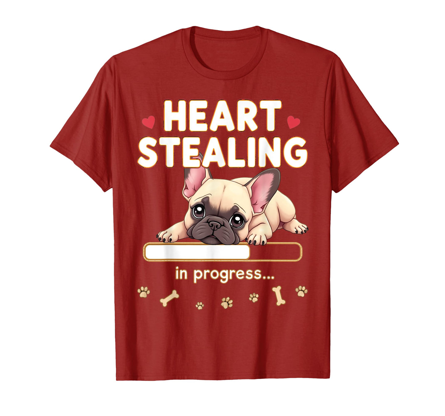 Heart French Bulldog Dog Funny Gift Frenchie Puppy T-Shirt
