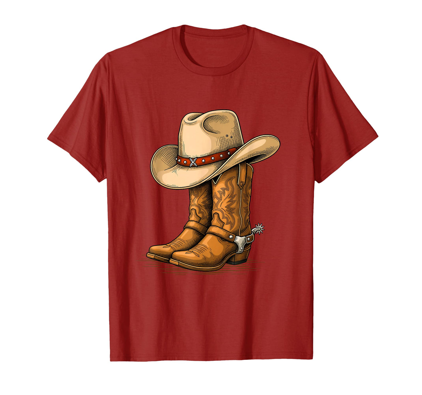 Cowboy Hat & Boots - Country Western Cowpoke Rancher T-Shirt