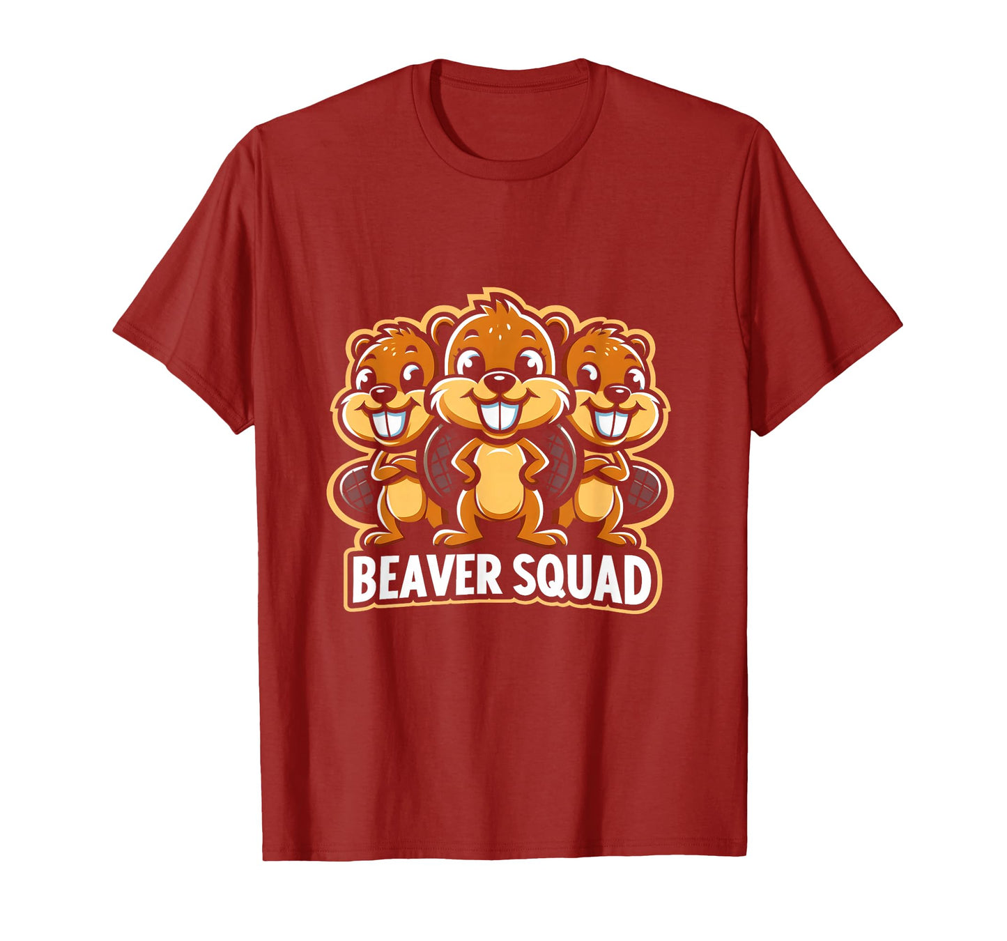 Beaver Squad Three Beaver Funny Friends Teammates T-Shirt