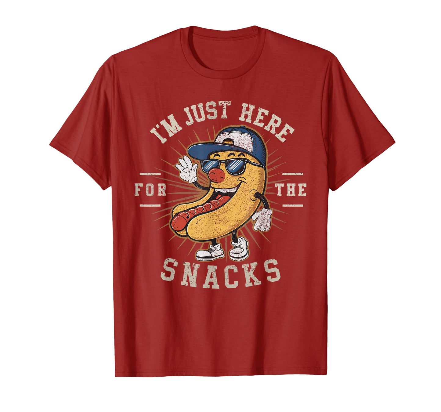 Funny I'm Just Here For The Snacks Football T-Shirt
