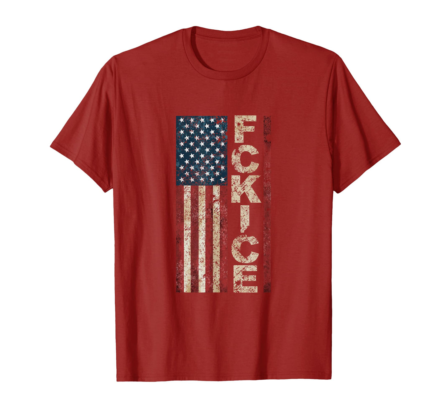FCK ICE American Flag Distressed T-Shirt