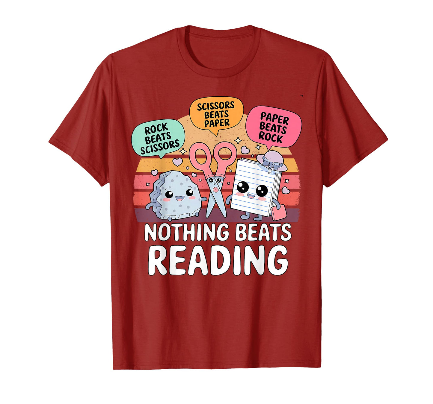Nothing Beats Reading Rock Paper Scissors Books Lover T-Shirt