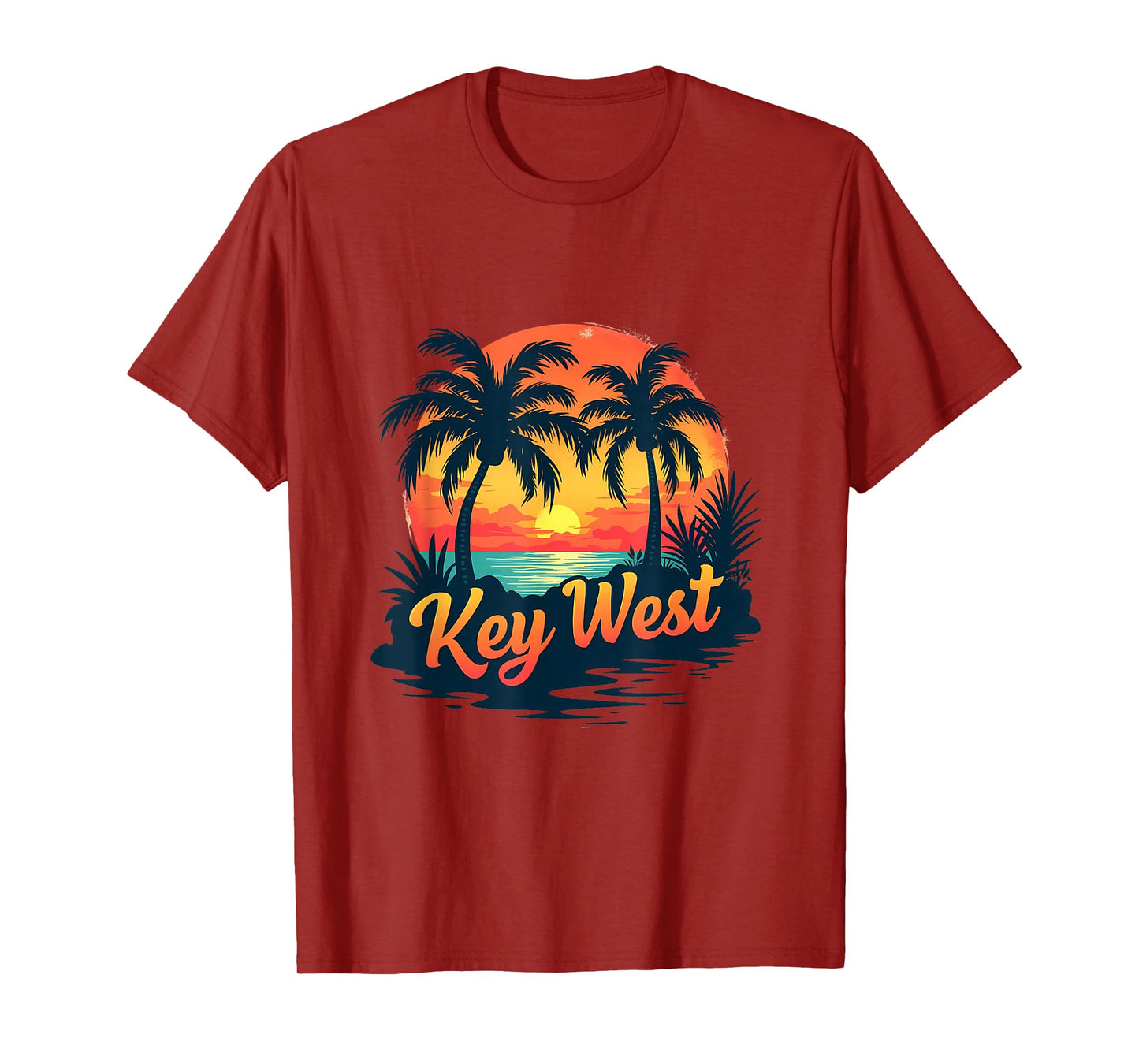 Key West Tropical Sunset Beach Scene T-Shirt
