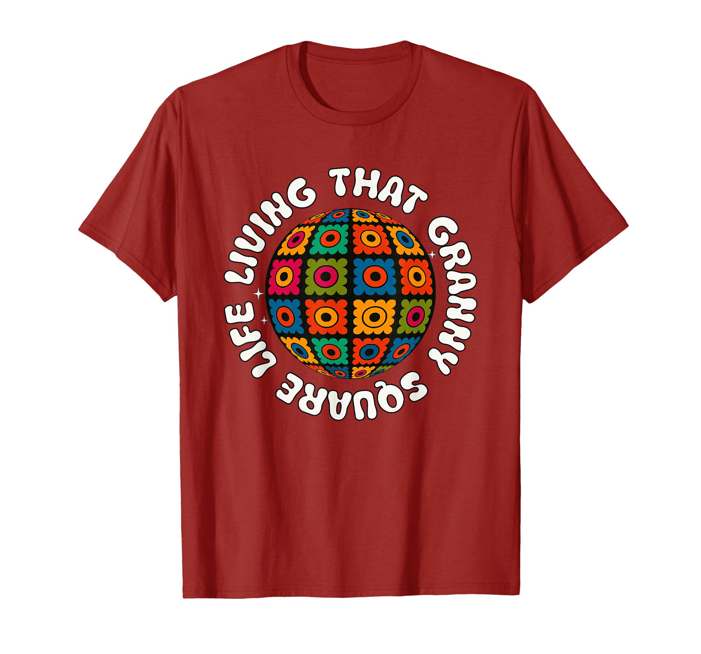 Crochet Stuff for Women Granny Square-Life Yarn Queen Retro T-Shirt